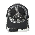 Cowhide Peace Rhinestone Snapback