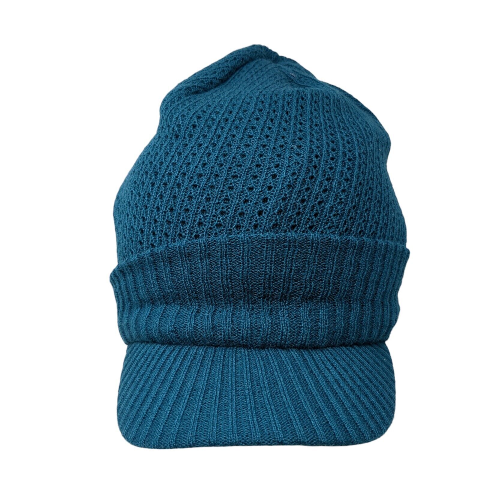 Teal Brim Knit Beanie