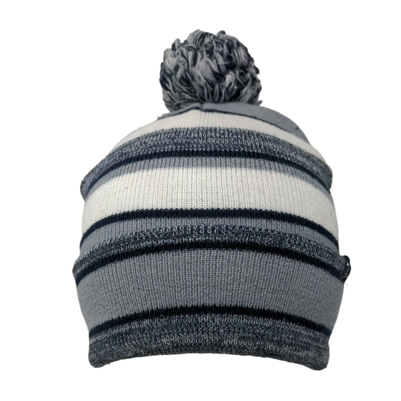 Grey Stripe Pom Beanie