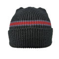 Charcoal Red-Stripe Beanie