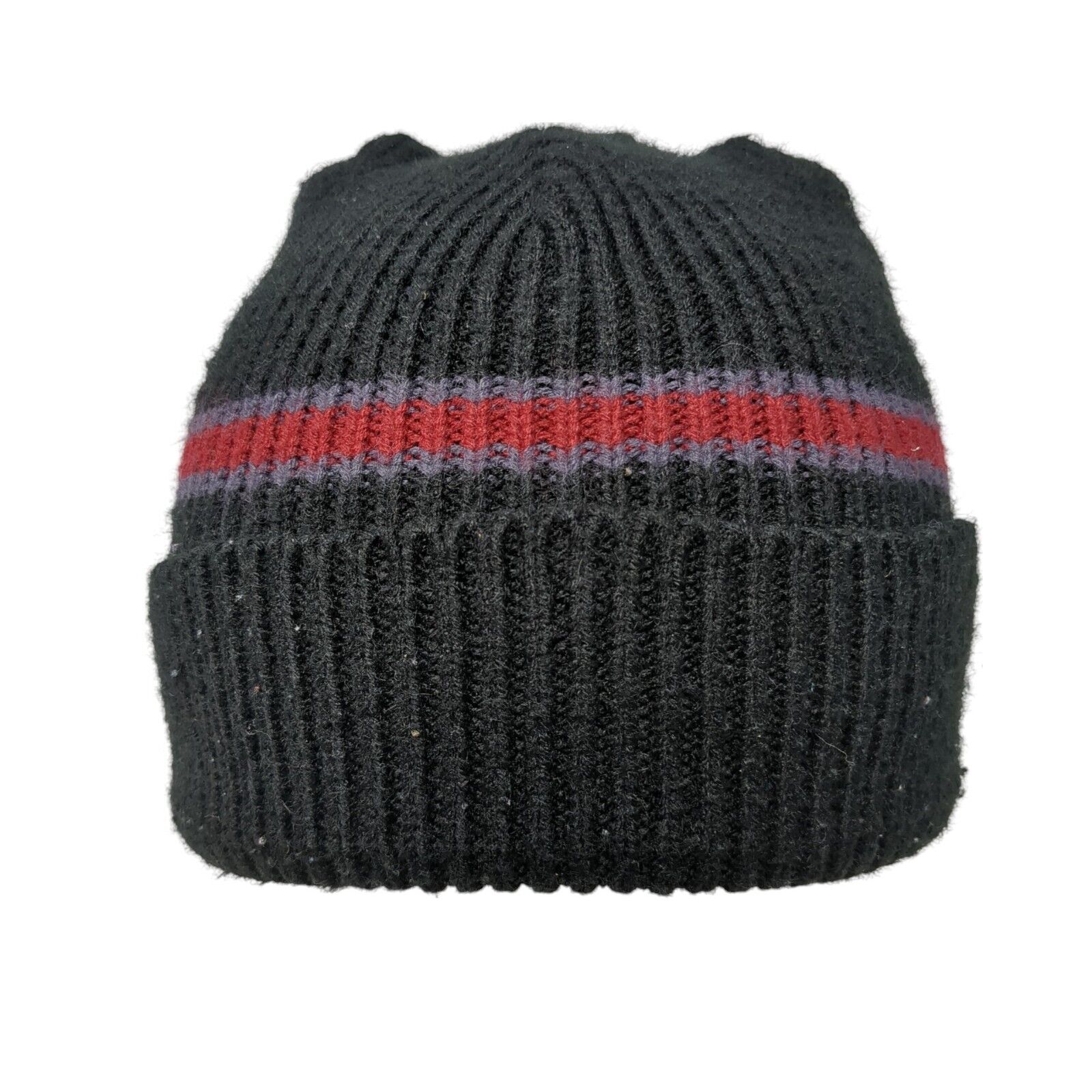 Charcoal Red-Stripe Beanie