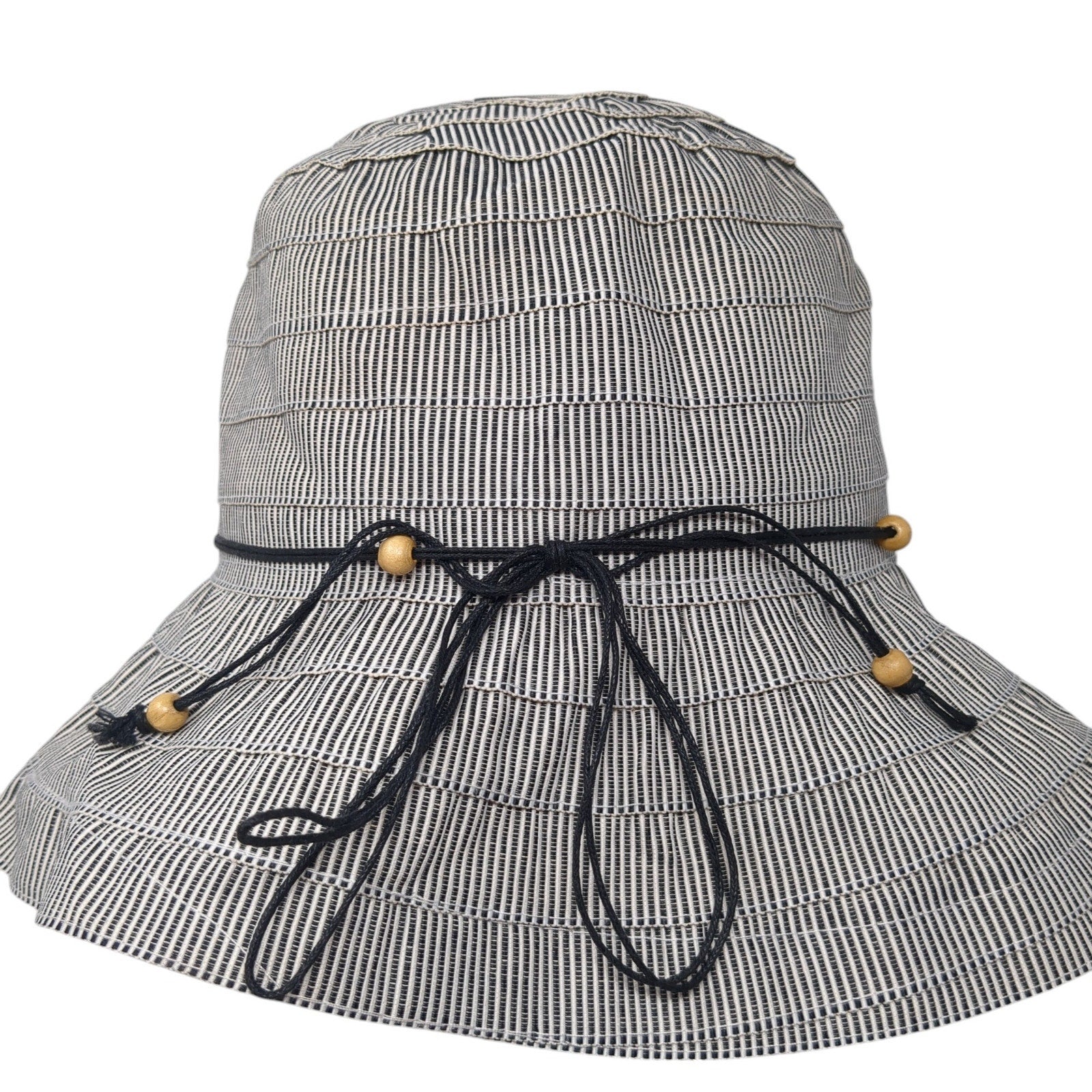 Striped Drawstring Sun Bucket