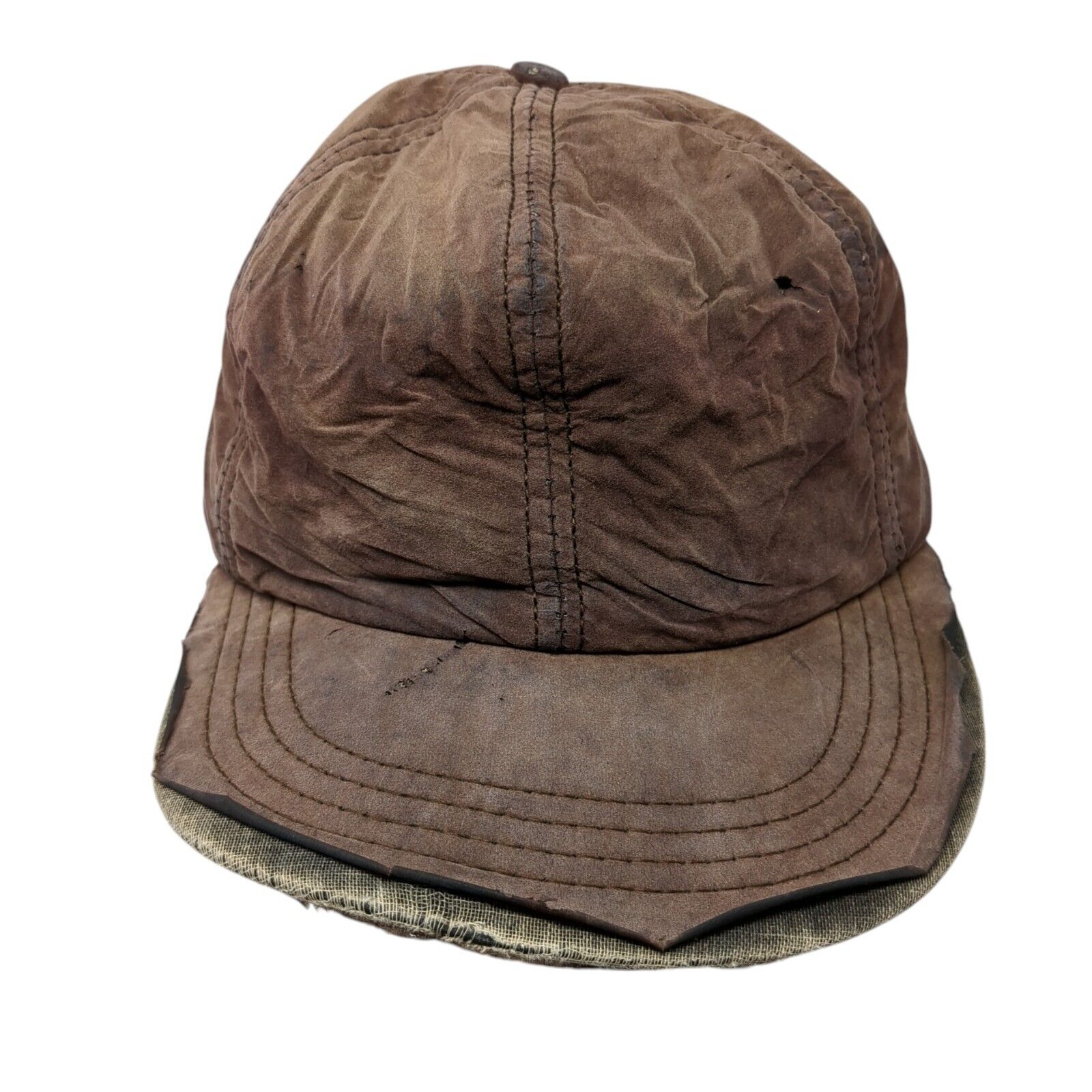 Distressed Brown Fitted Cap