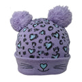 Lilac Leopard Pom Beanie
