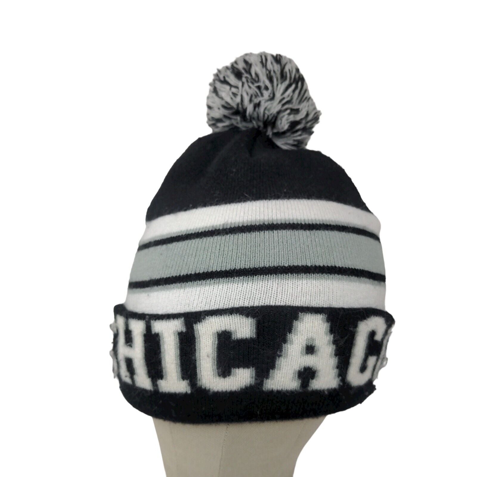 Chicago Pom Cuffed Beanie